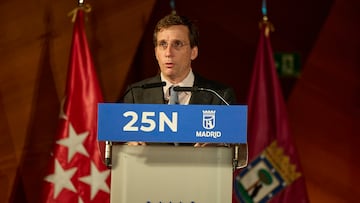 El alcalde de Madrid, José Luis Martínez-Almeida, preside el acto institucional con el que el Ayuntamiento de Madrid conmemora el Día Internacional de la Eliminación de la Violencia contra la Mujer, en el Auditorio Caja de Música de CentroCentro, a 24 de noviembre de 2025, en Madrid (España).
24 NOVIEMBRE 2025
Jesús Hellín / Europa Press
24/11/2025