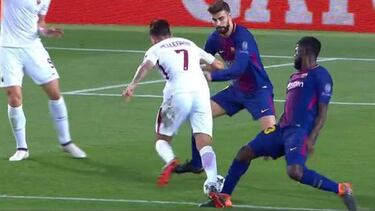 Penalti no pitado de Semedo sobre Dzeko en el 9', con 0-0