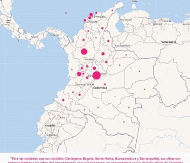 Mapa de casos y muertes por coronavirus por departamentos en Colombia: hoy, 20 de mayo