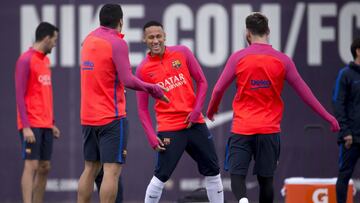 Neymar en el entrenamiento. 