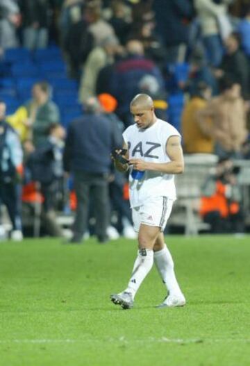 Roberto Carlos tras el Real Madrid-Zaragoza.