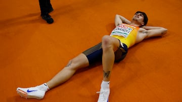 Markel Fernández en el Europeo bajo techo en Apeldoorn, Holanda.