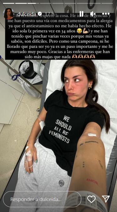 Dulceida, ingresada de urgencia por una deformaci車n en la cara