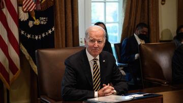 US President Joe Biden chairs a cabinet meeting at the Whitse House in Washington, DC, on November 12, 2021. 