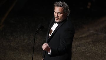 Joaquin Phoenix wins the Oscar for Best Actor in &quot;Joker&quot; at the 92nd Academy Awards in Hollywood, Los Angeles, California, U.S., February 9, 2020. REUTERS/Mario Anzuoni