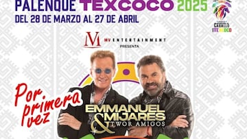 Emmanuel y Mijares son los artistas invitados a la Feria del Caballo Texcoco 2025; se presentarán el 26 de abril, aquí te decimos cómo adquirir tus boletos.