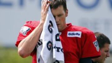 El quarterback de New England Patriots, Tom Brady, durante el training camp.