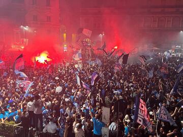 Celebración del Scudetto en las calles de Nápoles