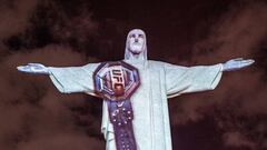 El Cristo Redentor con el cinturón de la UFC.