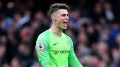 Kepa celebra el pase del Chelsea a la final de la Europa League.