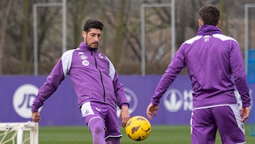 VALLADOLID, 04/01/24. PHOTOGENIC. ENTRENAMIENTO DEL REAL VALLADOLID. ESCUDERO