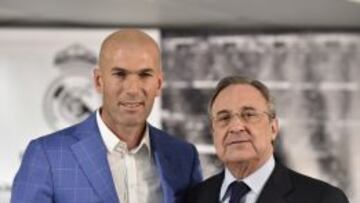 La presentaci&oacute;n de Zidane como t&eacute;cnico blanco.