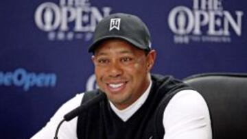 El golfista estadounidense Tiger Woods en rueda de prensa.