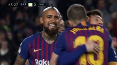 Los goles de la dura igualdad de Barcelona ante Valencia