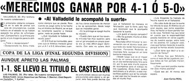 Así contó AS la consecución de la Copa de la Liga del 84