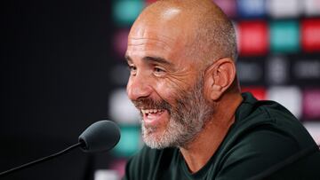 EAST RUTHERFORD, NEW JERSEY - JULY 07: Enzo Maresca, Head Coach of Chelsea FC, speaks to the media during a Chelsea FC Press Conference ahead of their FIFA Club World Cup 2025 Semi-Final match between Fluminense FC and Chelsea FC at MetLife Stadium on July 07, 2025 in East Rutherford, New Jersey.   Alex Grimm/Getty Images/AFP (Photo by ALEX GRIMM / GETTY IMAGES NORTH AMERICA / Getty Images via AFP)