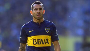 Carlos Tévez durante un partido de Boca Juniors.