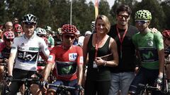 Mireia Belmonte y Javier Hernanz, con Chris Froome, Nairo Quintana y Alejandro Valverde.