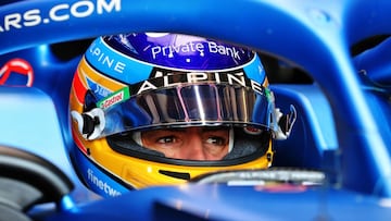 Fernando Alonso (Alpine A521). &Iacute;mola, Italia. F1 2021.