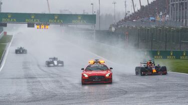 Safety car illustration during the Formula 1 Belgium Grand Prix, 12th round of the 2021 FIA Formula One World Championship from August 27 to 29, 2021 on the Circuit de Spa-Francorchamps, in Stavelot, near Liège, Belgium - Photo Antonin Vincent / DPPI AFP