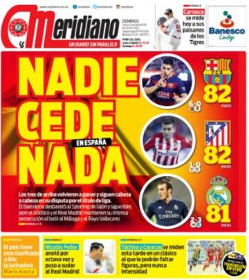 Portadas de la prensa mundial