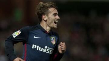 Griezmann, feliz con sus goles.