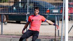 Rubén Yáñez, durante un entrenamiento con el Getafe.