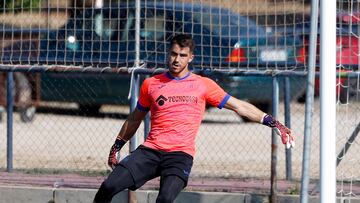 Rub¨¦n Y¨¢?ez, durante un entrenamiento con el Getafe.