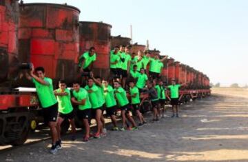 Los futbolistas de San Luis alistándose para iniciar la pretemporada.