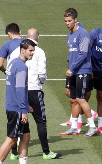 Morata dio el susto en el entrenamiento