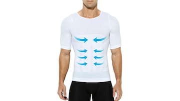 Camiseta de compresión de manga corta para hombre en color blanco de la marca Casey Kelvin en Amazon