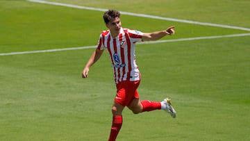 Soccer Football - FIFA Club World Cup - Group B - Paris St Germain v Atletico Madrid - Rose Bowl Stadium, Pasadena, California, U.S. - June 15, 2025 Atletico Madrid's Julian Alvarez celebrates scoring a goal that was later disallowed REUTERS/Mike Blake