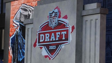 A view of the stage during the 2023 NFL Draft at Union Station on April 29, 2023 in Kansas City, Missouri.