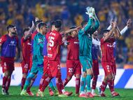 Hugo Gonzalez of Toluca during the final first leg match between Tigres UANL and Toluca, as part of the Liga BBVA MX, Torneo Apertura 2025 at Universitario Stadium, on December 11, 2025 in Monterrey, Nuevo Leon, Mexico.
