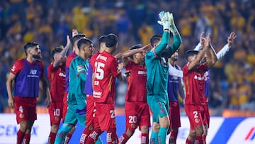 Hugo Gonzalez of Toluca during the final first leg match between Tigres UANL and Toluca, as part of the Liga BBVA MX, Torneo Apertura 2025 at Universitario Stadium, on December 11, 2025 in Monterrey, Nuevo Leon, Mexico.
