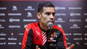 El capit&aacute;n del Atlas en conferencia de prensa.