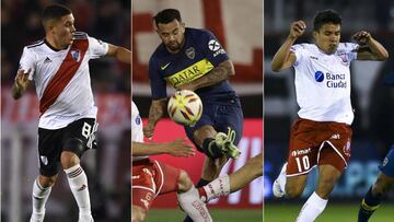 Juan Fernando Quintero, Edwin Cardona y Andrés Roa en partidos con River Plate, Boca Juniors y Huracán por Superliga Argentina