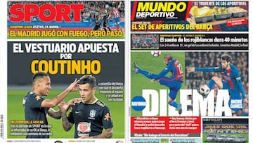 Portadas de los diarios Sport y Mundo Deportivo del día 11 de mayo de 2017.