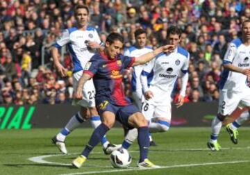 Jornada 23 / BARCELONA - GETAFE. Tello en el momento del disparar a puerta marcando el gol 4-0.