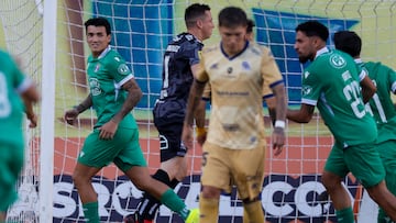 Futbol, Audax Italiano vs Everton.
Fecha 4, Liga de Primera 2026.
El jugador de Audax Italiano Rodrigo Cabral, izquierda, celebra tras marcar un gol contra Everton durante el partido de primera division disputado en el estadio Bicentenario La Florida de Santiago, Chile.
22/02/2026
Andres Pina/Photosport
Football, Audax Italiano vs Everton.
4th turn, 2026 First Division League.
Audax Italiano’s player Rodrigo Cabral, left, celebrates after scoring against Everton during a first division match at the Bicentenario La Florida stadium in Santiago, Chile.
22/02/2026
Andres Pina/Photosport