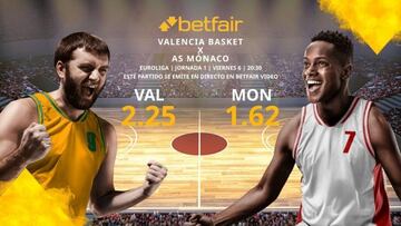Valencia Basket vs. AS Mónaco: horario, TV, estadísticas, clasificación y pronósticos de la Euroliga