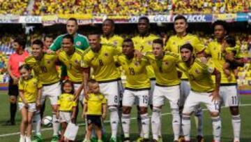 Formación de Colombia en el partido contra Ecuador, en Barranquilla.