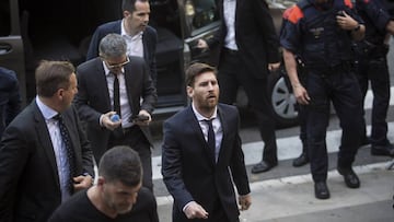 Lionel Messi outside the courthouse in Barcelona