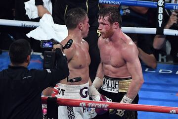 Los rostros de la pelea por el título entre Canelo y Golovkin