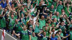 Niall McGinn of Northern Ireland celebrates scoring the 2-0 lead during the UEFA EURO 2016 group C preliminary round match between Ukraine and Northern Ireland at Stade de Lyon in Lyon, France, 16 June 2016.
 
 (RESTRICTIONS APPLY: For editorial news repo