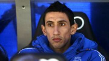 Di María, en el banquillo del Bernabéu durante el partido ante Osasuna.