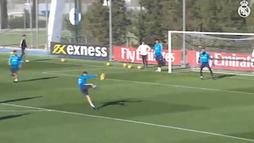 El susto de Ramos celebrando un gol en el entreno y la cara de Keylor