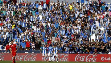 La afición del Leganés sabe que tiene que apoyar al equipo.