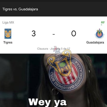 Los memes de la derrota de Chivas ante Tigres