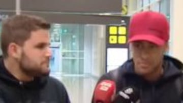 Neymar, en el aeropuerto de Barcelona